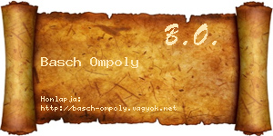 Basch Ompoly névjegykártya